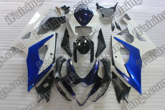 2005 2006 GSXR1000 blue and white fairings - Click Image to Close
