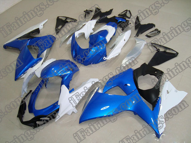 2009 2010 2011 2012 2013 2014 GSXR1000 white, blue and black fairings - Click Image to Close