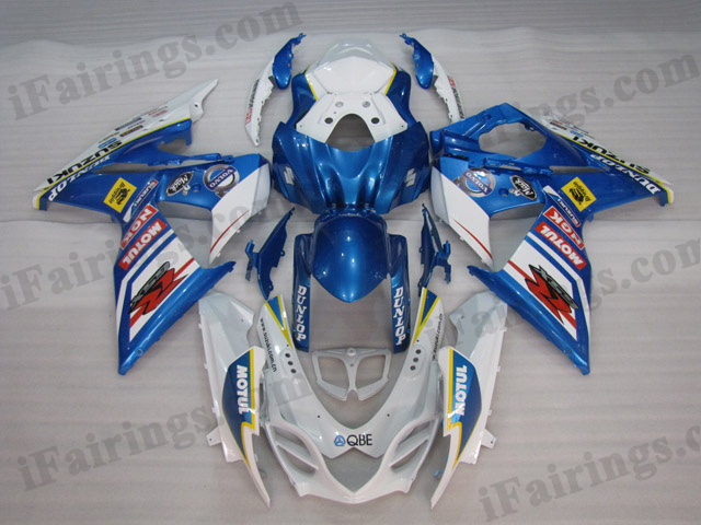 2009 2010 2011 2012 2013 2014 Suzuki GSXR1000 white and blue factory fairing kits - Click Image to Close