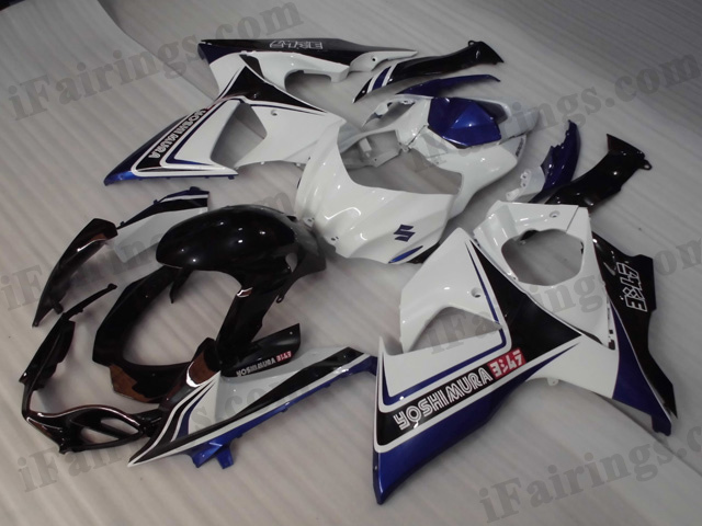 2009 to 2014 Suzuki GSXR1000 white/black Yoshimura fairing kits. - Click Image to Close