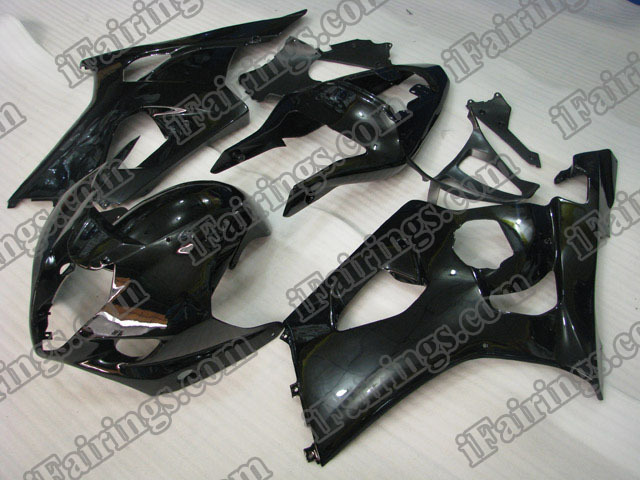 Custom fairing kits for 2003 2004 GSXR1000 glossy black without decals. - Click Image to Close
