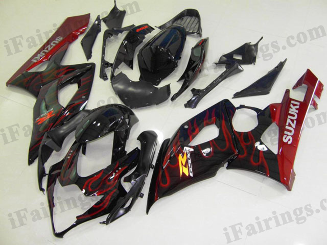 gixxer 2005 2006 GSXR1000 red bull fairings - Click Image to Close