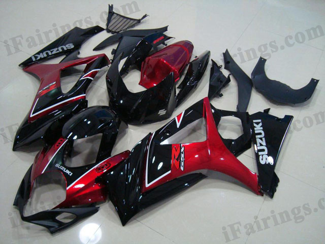 gixxer 2007 2008 GSXR1000 red and black fairings - Click Image to Close