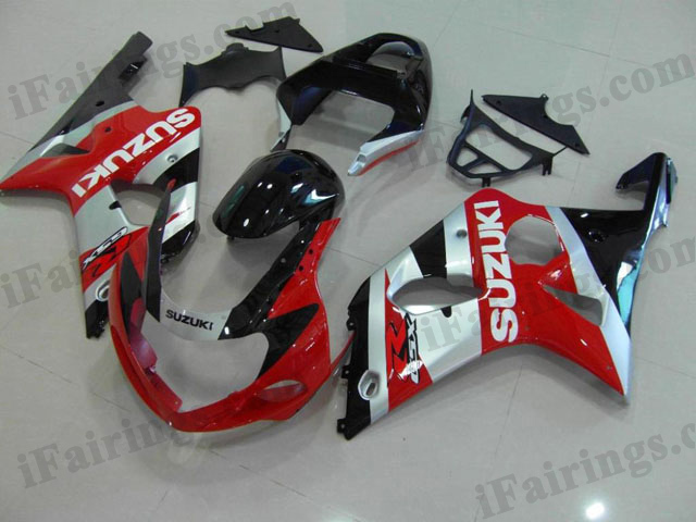 gixxer 2000 2001 2002 GSXR1000 red,silver and black fairings