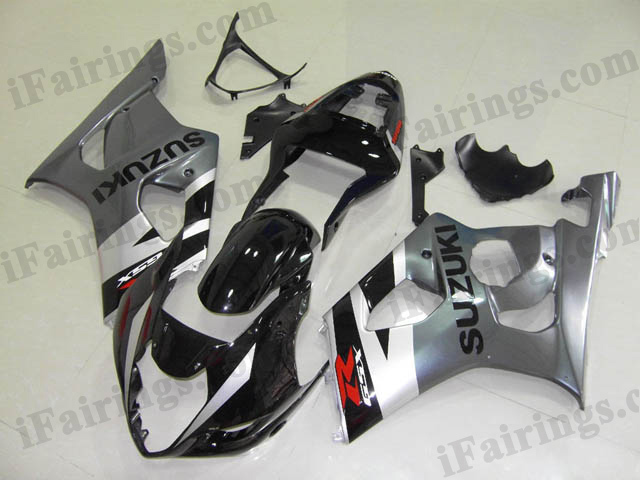 GSXR1000 2003 2004 black and grey fairings, 2003 2004 GSXR1000 replacement. - Click Image to Close
