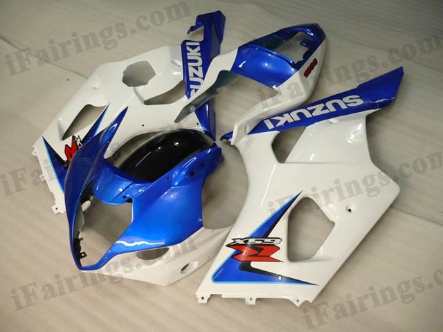 GSXR1000 2003 2004 blue and white fairings, 2003 2004 GSXR1000 graphics. - Click Image to Close
