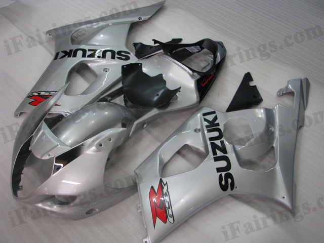 GSXR1000 2003 2004 silver fairings, 2003 2004 GSXR1000 replacement bodywork.. - Click Image to Close