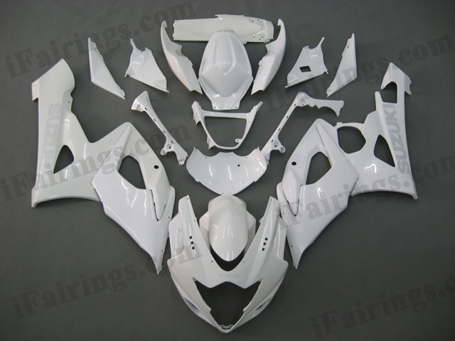 GSXR1000 2005 2006 pearl white fairings, 2005 2006 GSXR1000 decals. - Click Image to Close