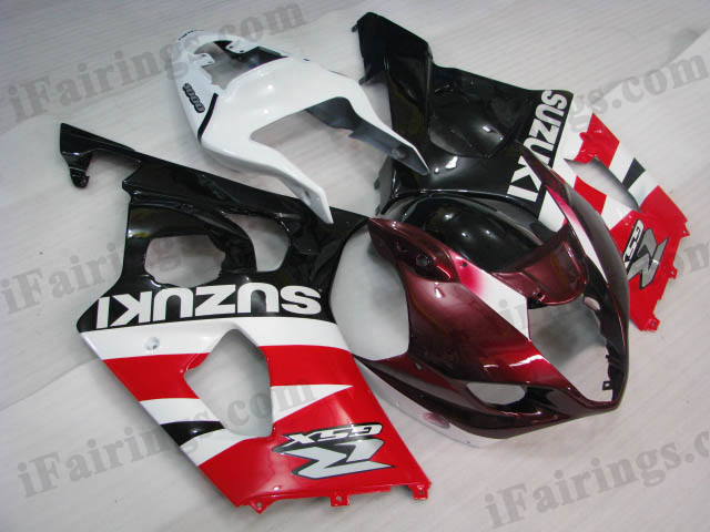 GSXR1000 2003 2004 red/white/black fairings, 2003 2004 GSXR1000 graphics. - Click Image to Close