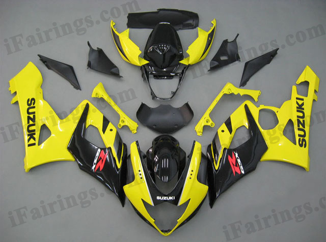 GSXR1000 2005 2006 yellow and black fairings, 2005 2006 GSXR1000 decals. - Click Image to Close