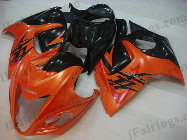 hayabusa 2008 to 2017 GSXR1300 orange and black fairings.