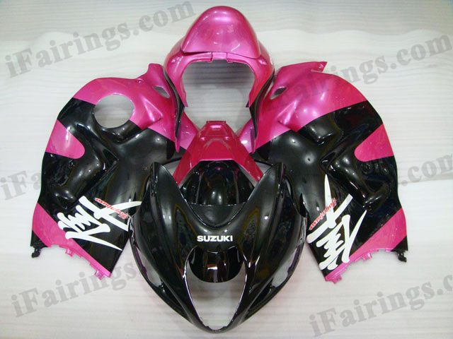 Hayabusa fairing kits for GSXR1300 1999 to 2007 pink and black.