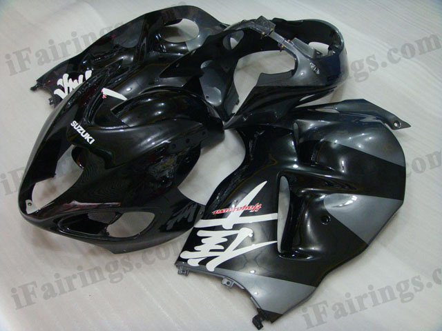 Hayabusa fairings for GSXR1300 1999 to 2007 black and grey. - Click Image to Close
