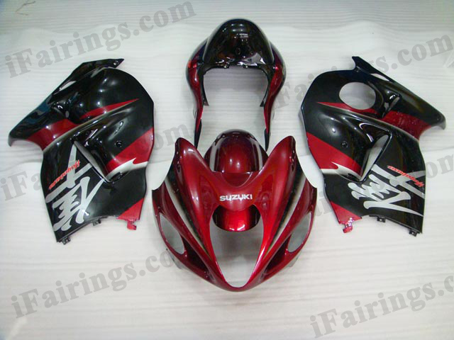 Hayabusa fairings for GSXR1300 1999 to 2007 red and black.