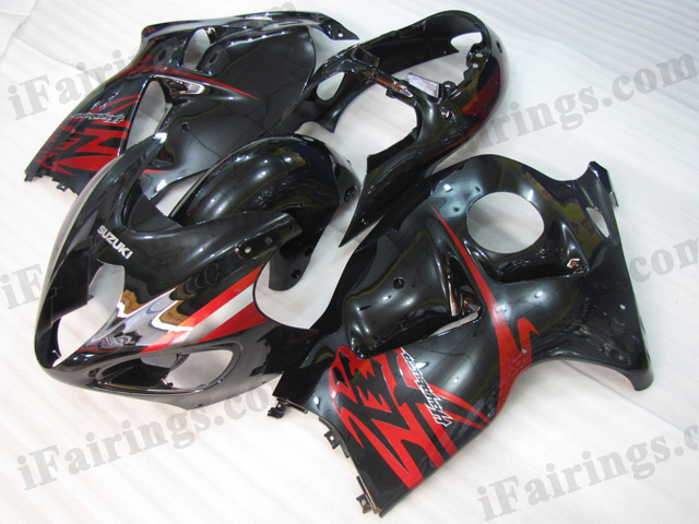 Hayabusa fairings for GSXR1300 1999 to 2007 glossy black. - Click Image to Close
