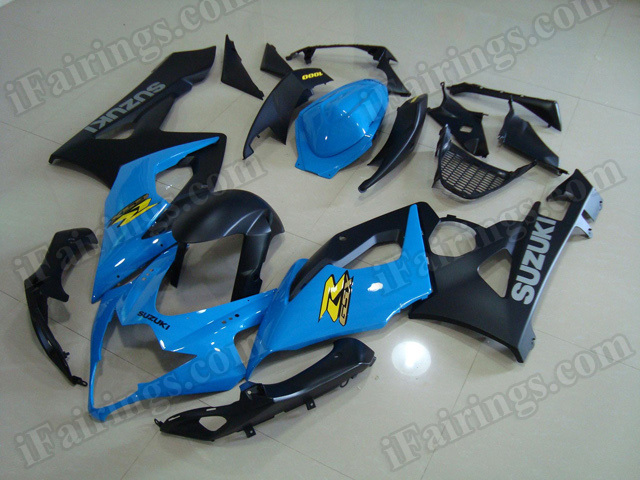 Motorcycle fairings/body kits for 2005 2006 Suzuki GSXR 1000 blue and black. - Click Image to Close