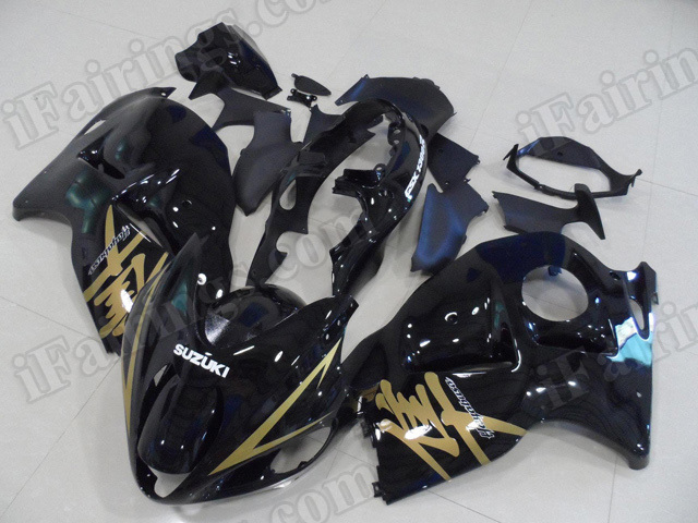 Motorcycle fairings/body kits for 1999 to 2007 Suzuki Hayabusa GSXR 1300 glossy black. - Click Image to Close