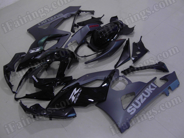 Motorcycle fairings/body kits for 2005 2006 Suzuki GSXR 1000 glossy black and matte black. - Click Image to Close