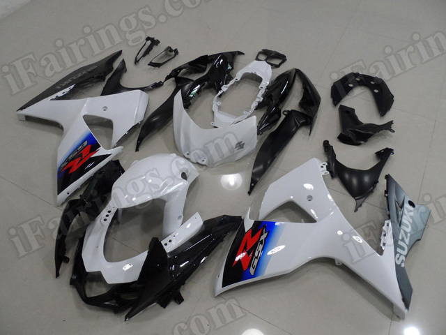 Motorcycle fairings/body kits for 2009 to 2014 Suzuki GSXR1000 what and black. - Click Image to Close