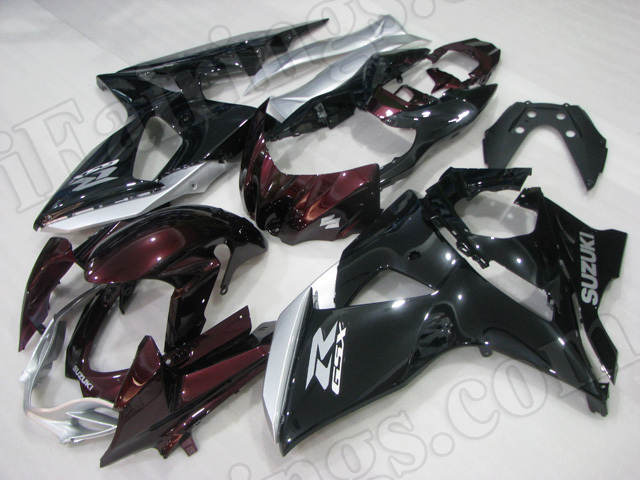 Motorcycle fairings/body kits for 2009 to 2014 Suzuki GSXR1000 dard red and black.