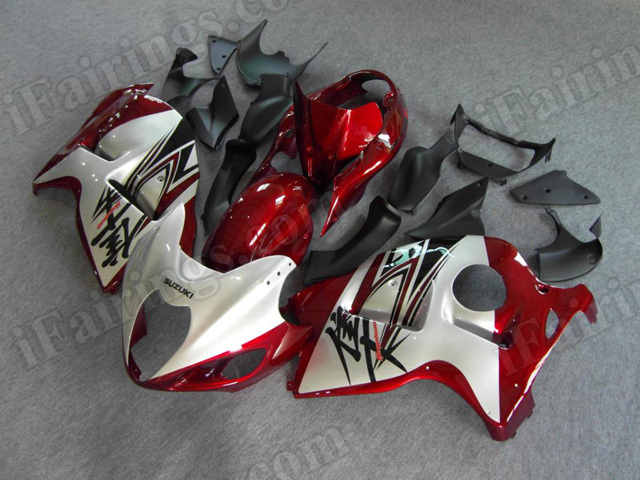 OEM quality Suzuki GSXR1300 Hayabusa 1999 to 2007 red and silver fairing kits. - Click Image to Close