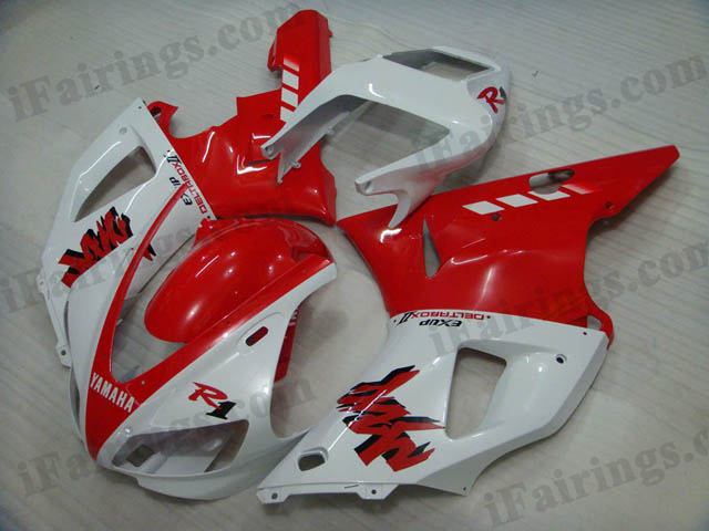 1998 1999 YZF-R1 red and white fairing kits - Click Image to Close