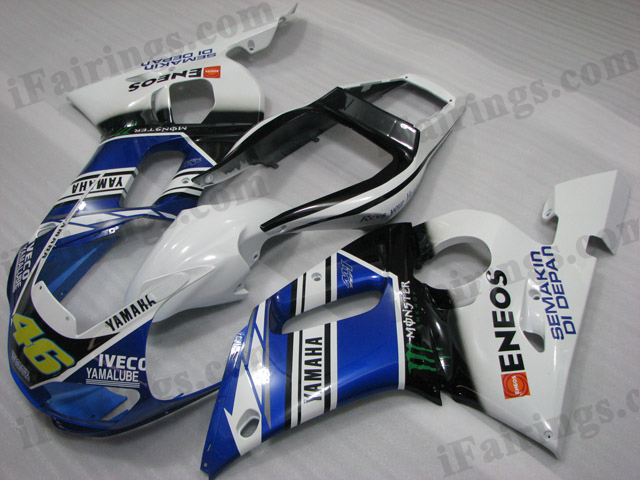 1999 2000 2001 2002 Yamaha YZF-R6 Valentino Rossi replica fairing kits. - Click Image to Close