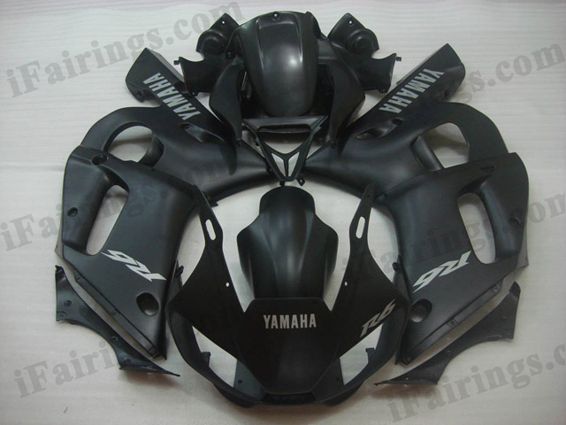 1999 to 2002 YZF R6 matt/flat black fairings - Click Image to Close