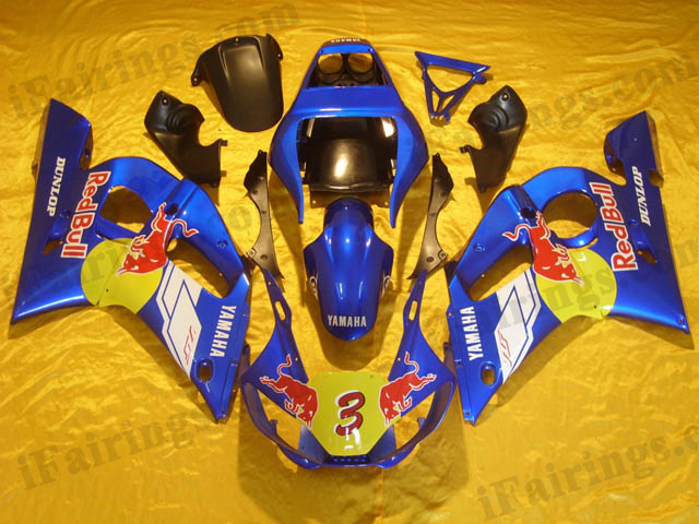 1999 to 2002 YZF R6 red bull replica fairing kits - Click Image to Close