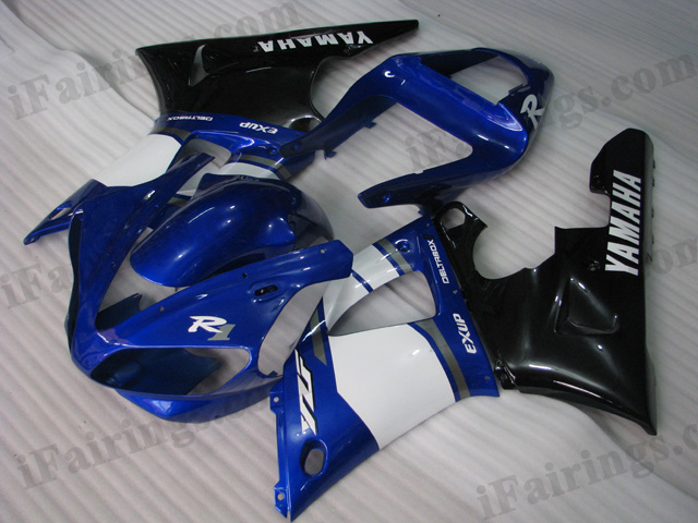 2000 2001 Yamaha YZF-R1 blue, white and black fairing sets. - Click Image to Close