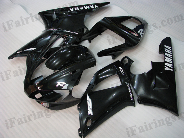 2000 2001 Yamaha YZF-R1 glossy black fairing kits. - Click Image to Close