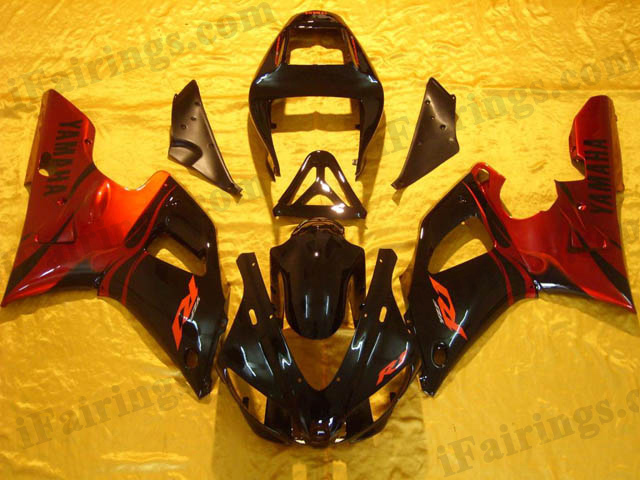 2000 2001 YZF-R1 black and red fairing kits - Click Image to Close