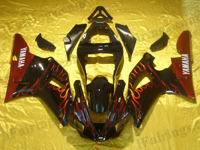 2000 2001 YZF-R1 red flame fairing kits - Click Image to Close