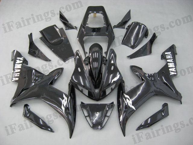 2002 2003 YZF-R1 glossy black fairing kits - Click Image to Close