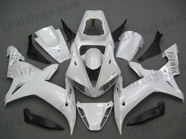 2002 2003 YZF-R1 pearl white fairings - Click Image to Close