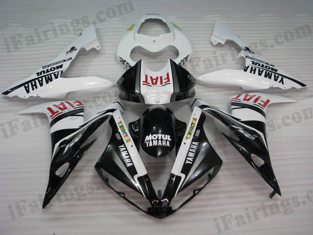 2004 2005 2006 Yamaha YZF-R1 black/white fiat fairing kits. - Click Image to Close