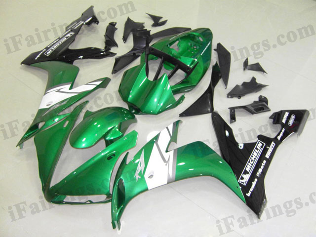 2004 2005 2006 YZF-R1 candy green and black fairings - Click Image to Close