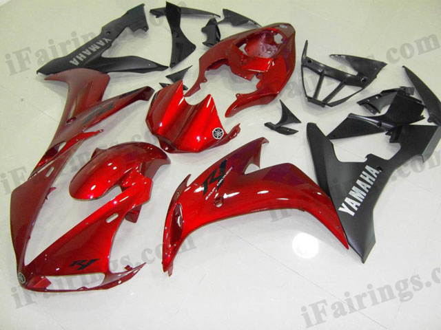 2004 2005 2006 YZF-R1 candy red and black fairing kits - Click Image to Close