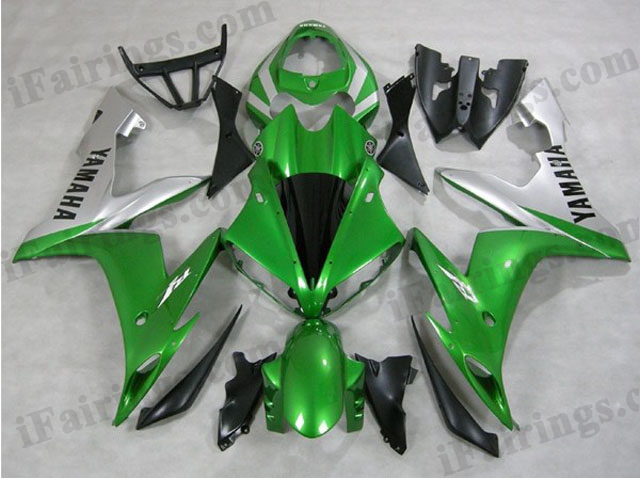 2004 2005 2006 YZF-R1 green and silver fairings - Click Image to Close