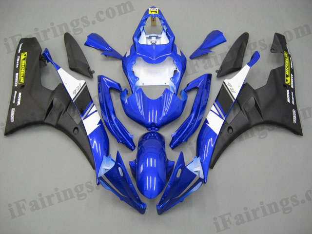 2006 2007 YZF R6 blue and black fairings - Click Image to Close