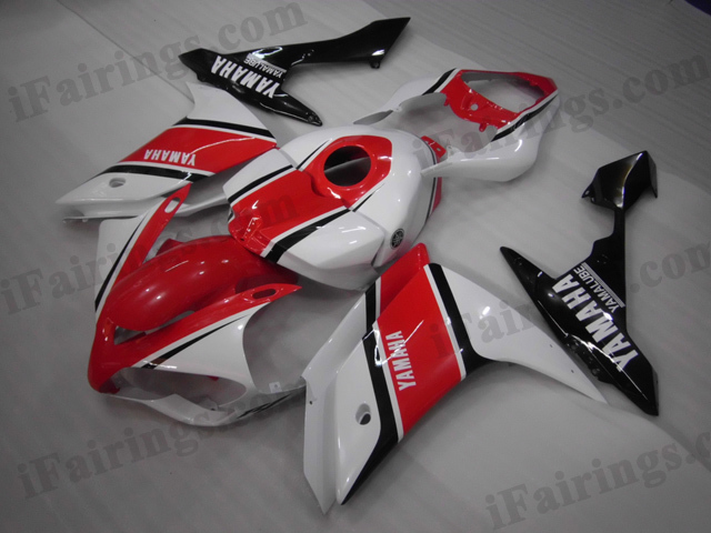 2007 2008 Yamaha YZF-R1 red/white/black 50th anniversary fairing kits. - Click Image to Close