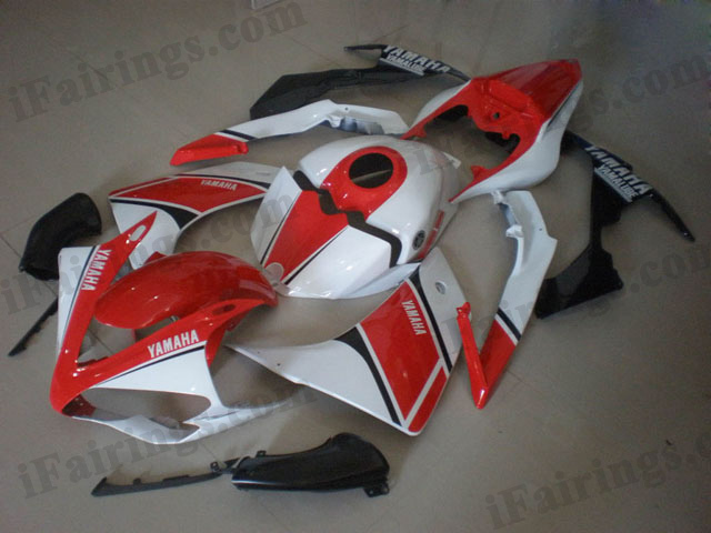 2007 2008 YZF R1 oem matched red and white fairings - Click Image to Close