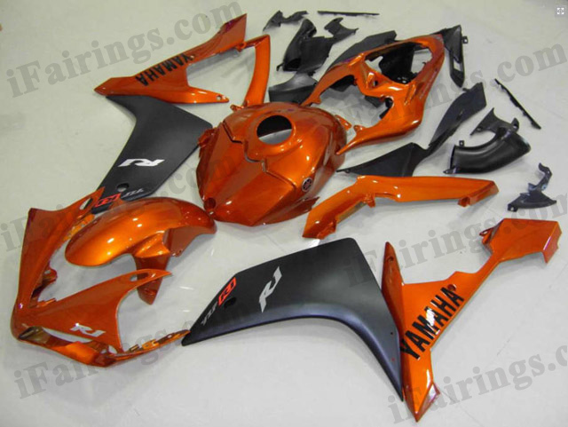 2007 2008 YZF R1 orange and black fairing kits - Click Image to Close