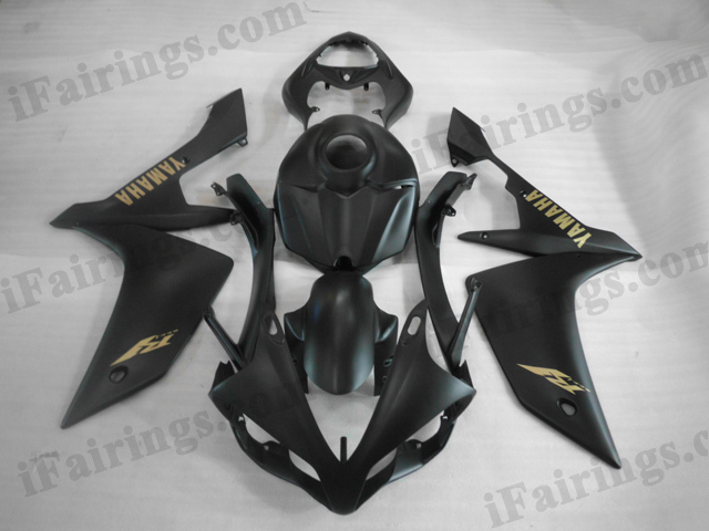 2007 2008 Yamaha YZF-R1 matt black fairing kits. - Click Image to Close