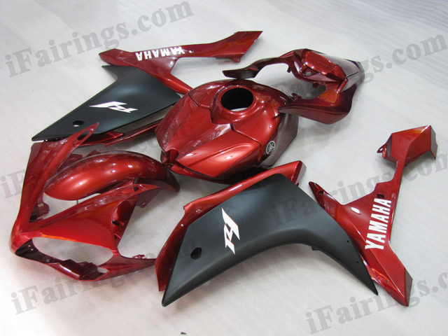 2007 2008 YZF R1 dark red and black fairing kits - Click Image to Close