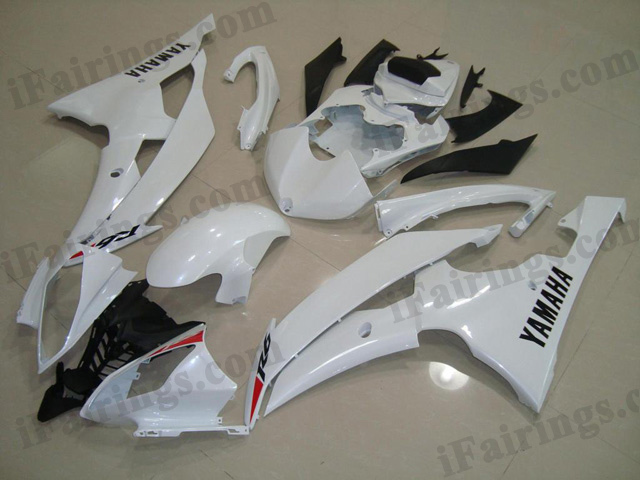 2008 to 2015 YZF R6 pearl white fairings - Click Image to Close