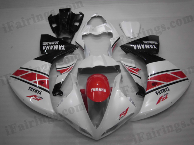 2009 2010 2011 Yamaha YZF-R1 red/white 50th anniversary fairing kits. - Click Image to Close