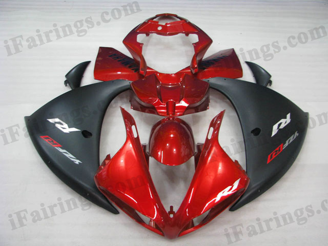 2009 2010 2011 YZF R1 red and black fairing kits - Click Image to Close