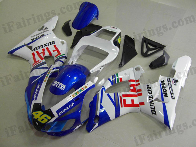 aftermarket fairings for 1998 1999 YZF R1 Fiat race replica graphic.