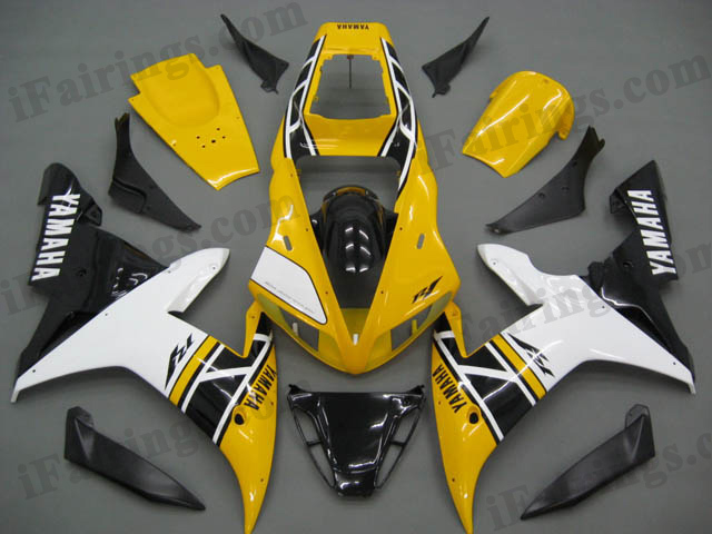 aftermarket fairings for 2002 2003 YZF R1 50th anniversary graphic.